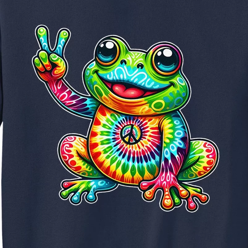 Frog Peace Sign Tie Dye Hippie Sweatshirt