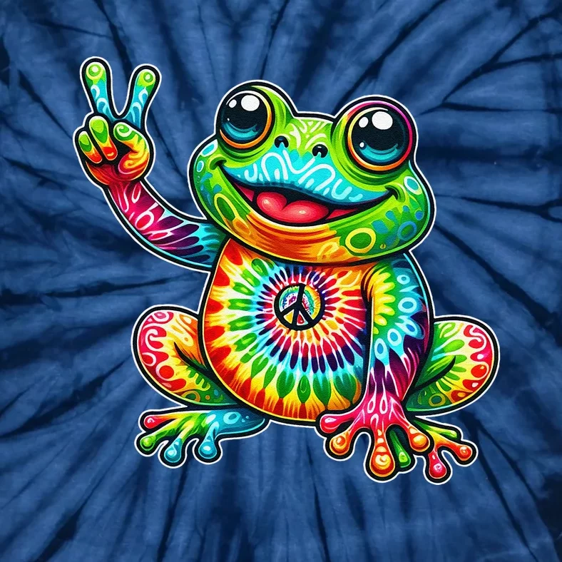 Frog Peace Sign Tie Dye Hippie Tie-Dye T-Shirt