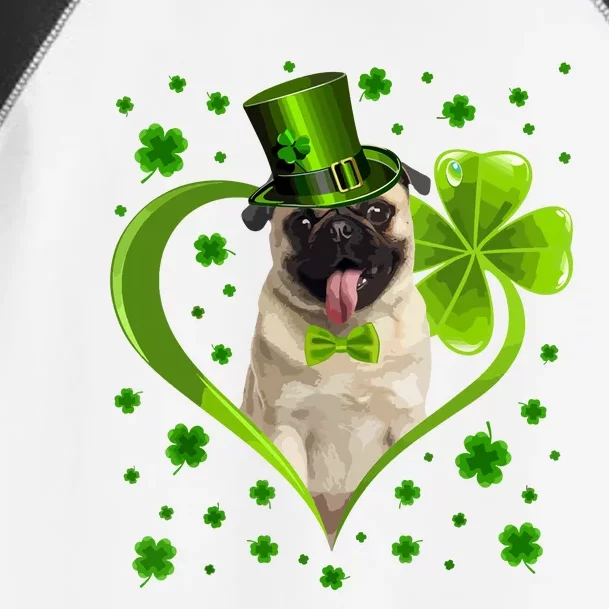 Funny Puppy Shamrock Pug Dog St Patricks Day Toddler Fine Jersey T-Shirt