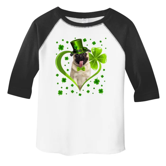 Funny Puppy Shamrock Pug Dog St Patricks Day Toddler Fine Jersey T-Shirt