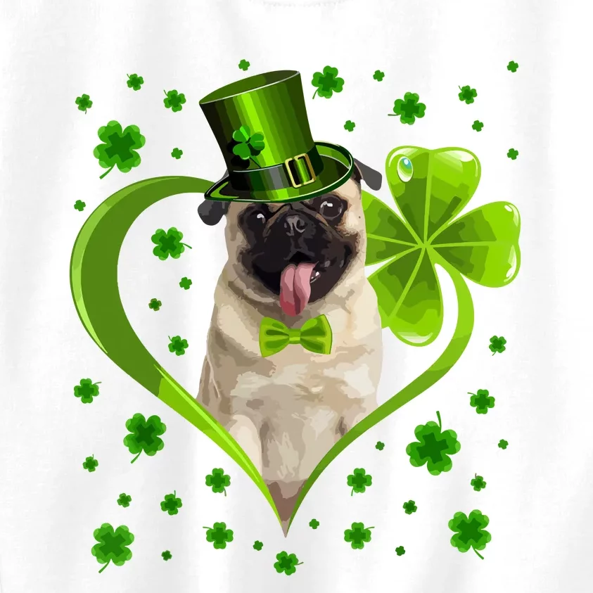 Funny Puppy Shamrock Pug Dog St Patricks Day Kids Sweatshirt