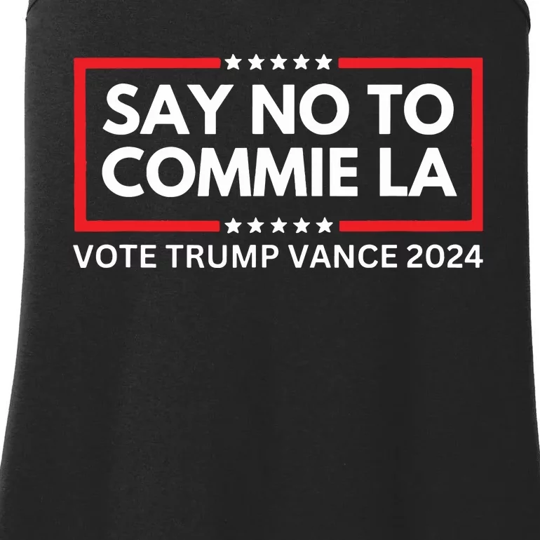 Funny Political Say No To Commie La Vote Trump Vance 2024 Ladies Essential Tank