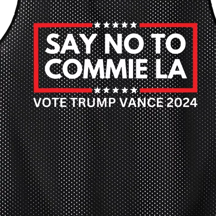 Funny Political Say No To Commie La Vote Trump Vance 2024 Mesh Reversible Basketball Jersey Tank