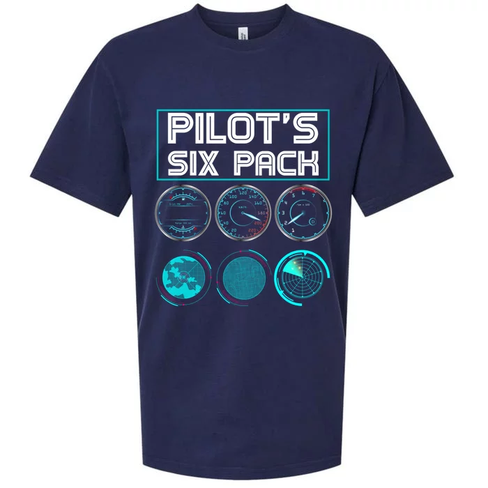 Funny Pilot Six Pack Gift Airplane Pilot Gift Sueded Cloud Jersey T-Shirt