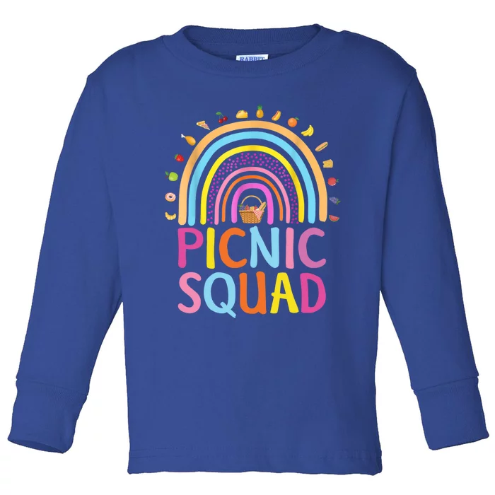 Funny Picnic Squad Rainbow Basket Family Vacation Camping Gift Toddler Long Sleeve Shirt