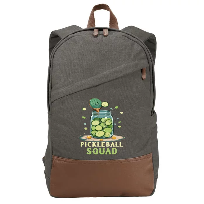 Funny Pickleball Squad Cotton Canvas Backpack