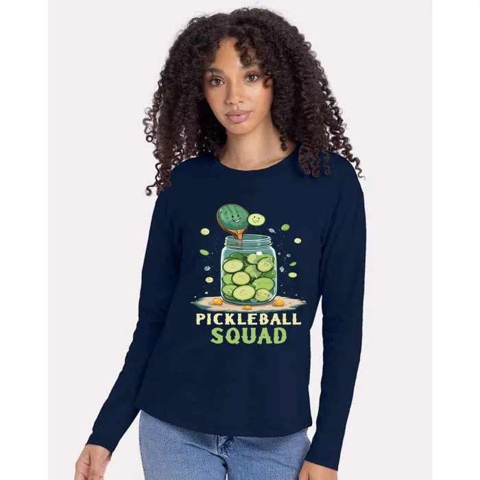 Funny Pickleball Squad Womens Cotton Relaxed Long Sleeve T-Shirt