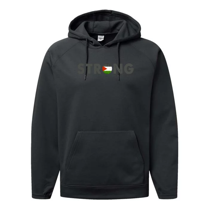 Free Palestine Strong Performance Fleece Hoodie