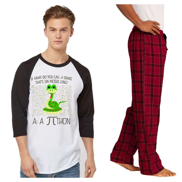 Funny Python Snake Pi Day Raglan Sleeve Pajama Set