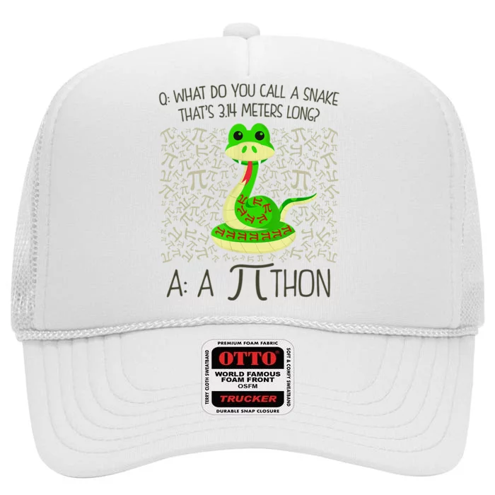 Funny Python Snake Pi Day High Crown Mesh Trucker Hat