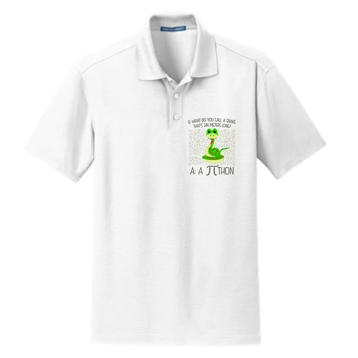 Funny Python Snake Pi Day Dry Zone Grid Performance Polo