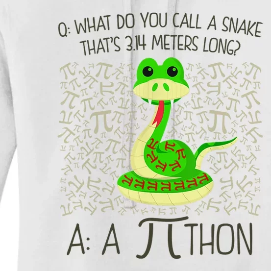 Funny Python Snake Pi Day Women's Pullover Hoodie