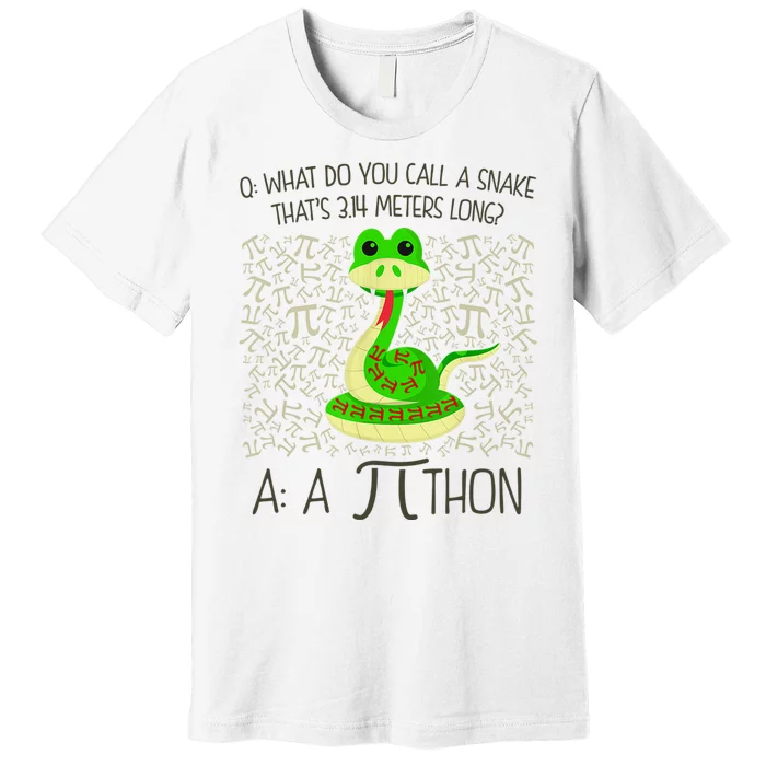 Funny Python Snake Pi Day Premium T-Shirt