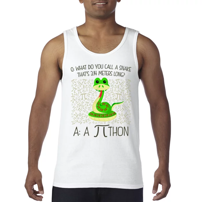 Funny Python Snake Pi Day Tank Top