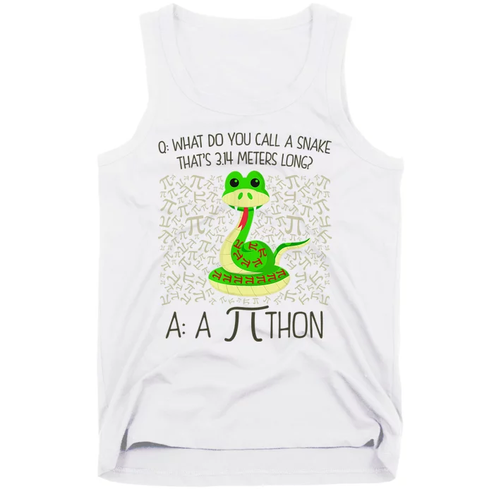 Funny Python Snake Pi Day Tank Top