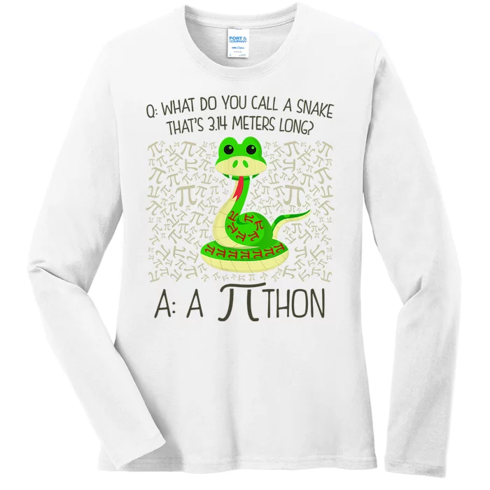 Funny Python Snake Pi Day Ladies Long Sleeve Shirt