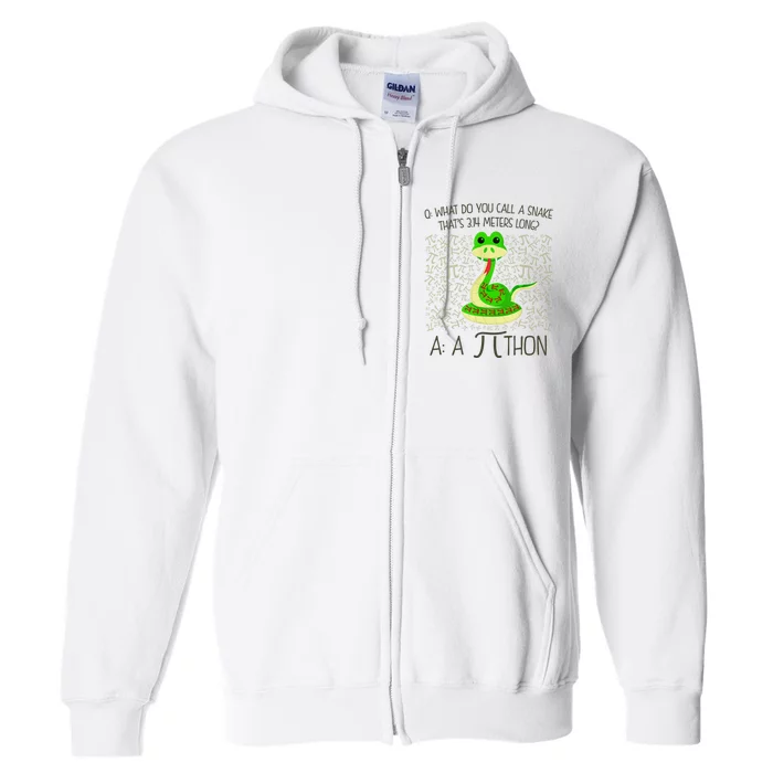 Funny Python Snake Pi Day Full Zip Hoodie