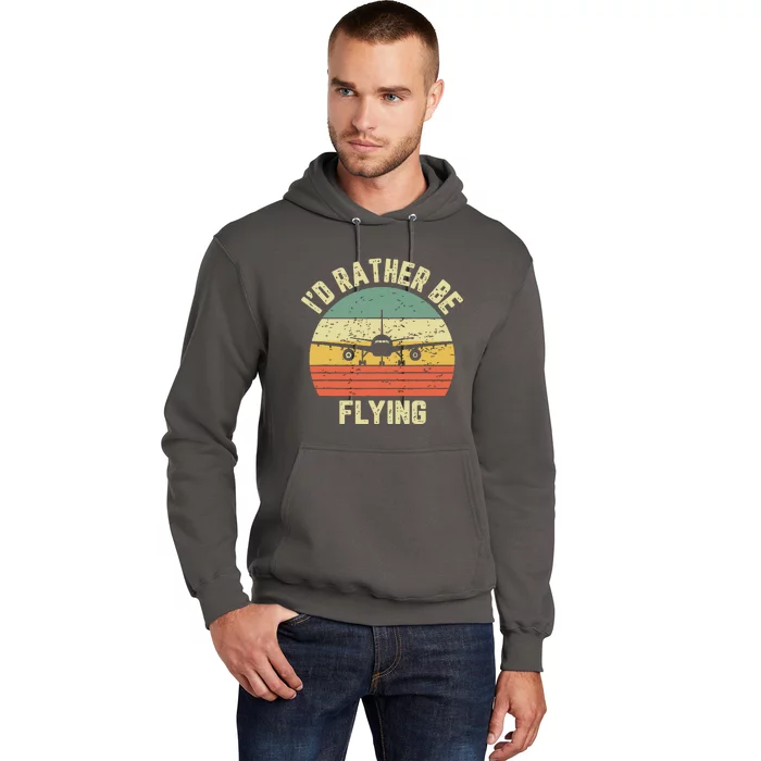 Funny Pilot Shirts Id Rather Be Flying Airplane Pilot Gift Hoodie