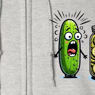 Funny Pickle Surprise A Cucumber And A Jar Of Sliced Pickles Full Zip Hoodie