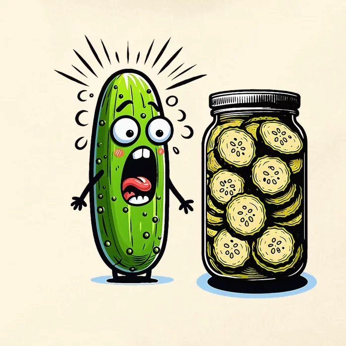 Funny Pickle Surprise A Cucumber And A Jar Of Sliced Pickles Zip Tote Bag