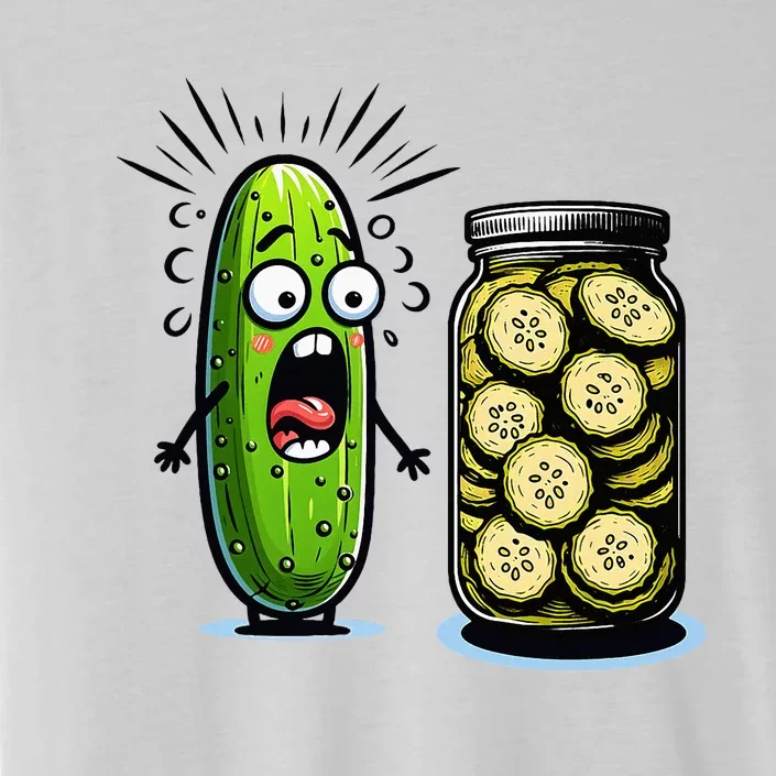 Funny Pickle Surprise A Cucumber And A Jar Of Sliced Pickles ChromaSoft Performance T-Shirt