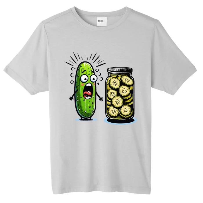 Funny Pickle Surprise A Cucumber And A Jar Of Sliced Pickles ChromaSoft Performance T-Shirt