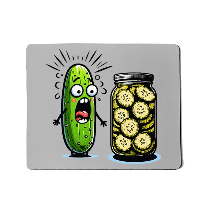 Funny Pickle Surprise A Cucumber And A Jar Of Sliced Pickles Mousepad