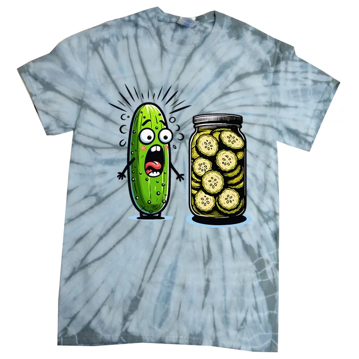 Funny Pickle Surprise A Cucumber And A Jar Of Sliced Pickles Tie-Dye T-Shirt