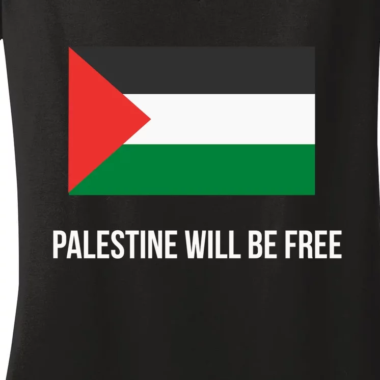 Free Palestine Strong Women's V-Neck T-Shirt