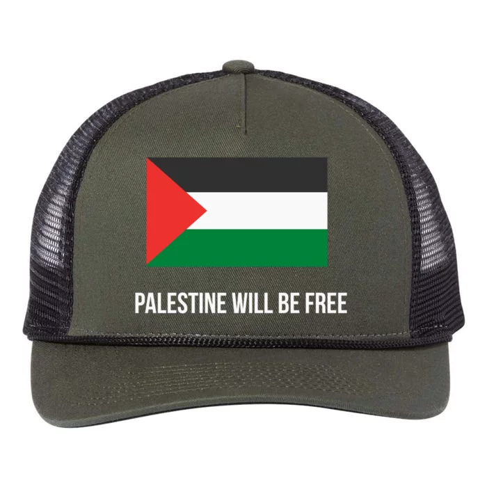 Free Palestine Strong Retro Rope Trucker Hat Cap