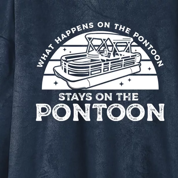 Funny Pontoon Saying Gift Pontooning Hooded Wearable Blanket