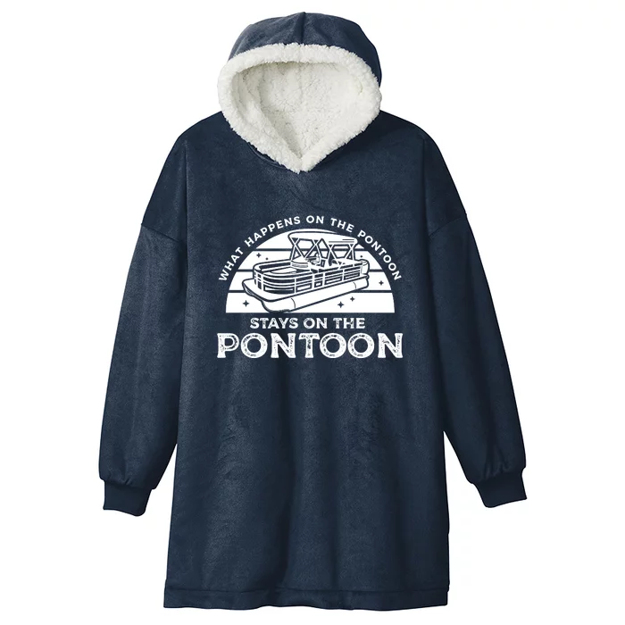 Funny Pontoon Saying Gift Pontooning Hooded Wearable Blanket