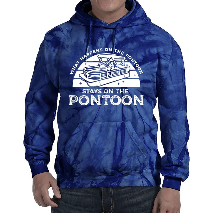 Funny Pontoon Saying Gift Pontooning Tie Dye Hoodie