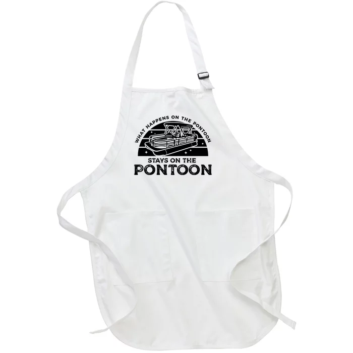 Funny Pontoon Saying Gift Pontooning Full-Length Apron With Pocket