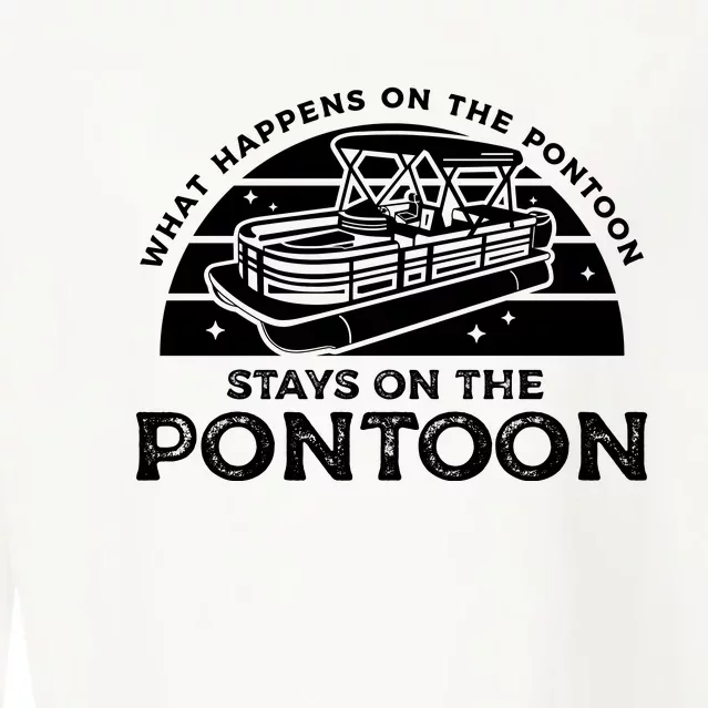 Funny Pontoon Saying Gift Pontooning Cropped Pullover Crew