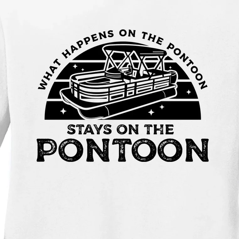 Funny Pontoon Saying Gift Pontooning Ladies Long Sleeve Shirt