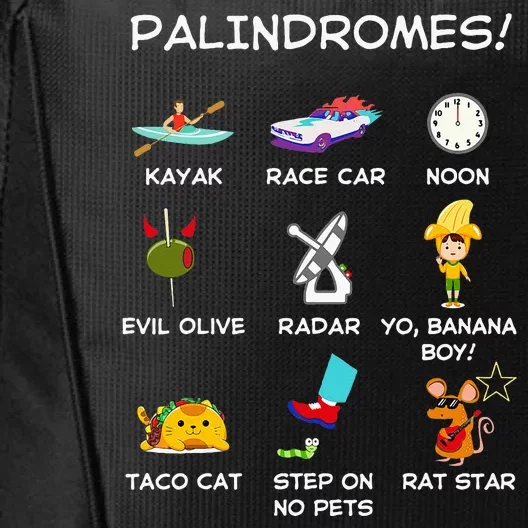 Funny Palindromes Set For Palindromists Word Play Games Pun City Backpack