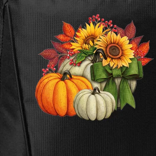 Fall Pumpkin Sunflower Cute City Backpack