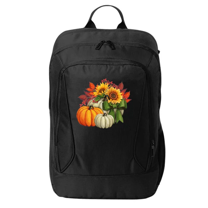 Fall Pumpkin Sunflower Cute City Backpack