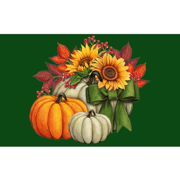 Fall Pumpkin Sunflower Cute Bumper Sticker