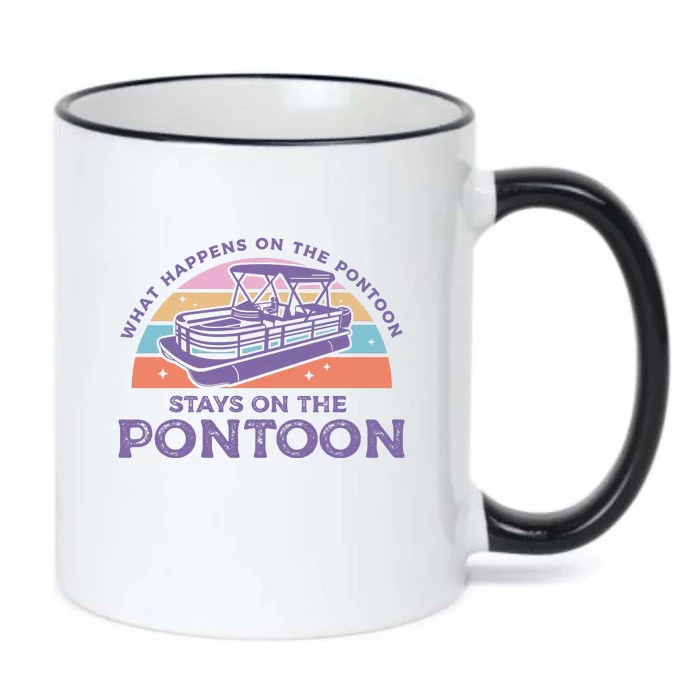 Funny Pontoon Saying Gift Pontooning Black Color Changing Mug