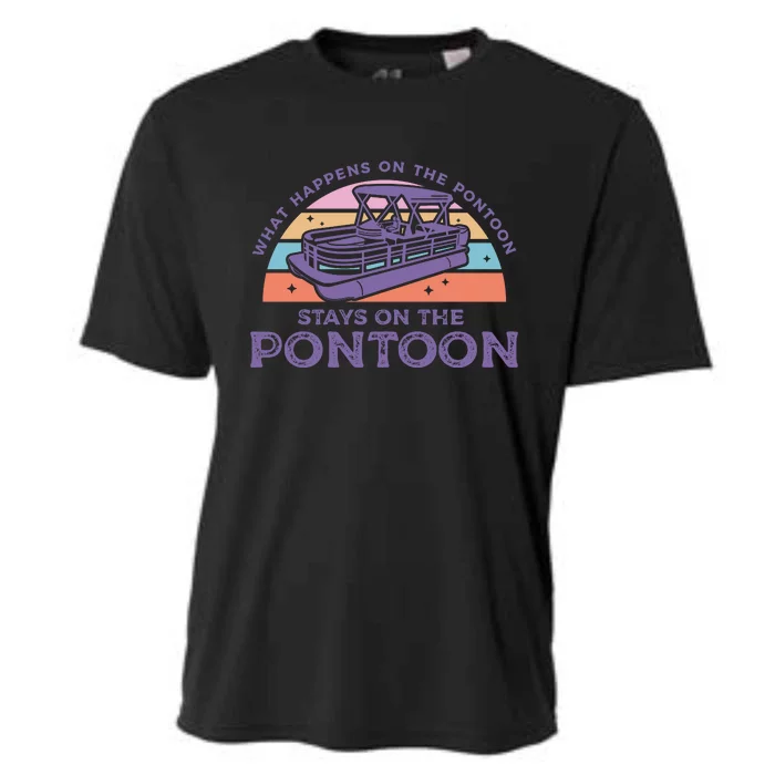 Funny Pontoon Saying Gift Pontooning Cooling Performance Crew T-Shirt