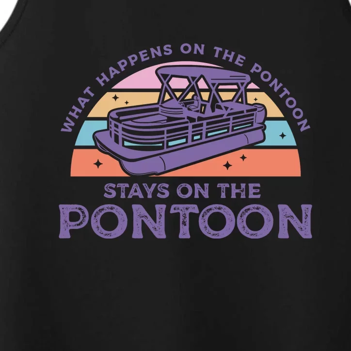 Funny Pontoon Saying Gift Pontooning Performance Tank