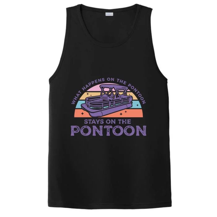 Funny Pontoon Saying Gift Pontooning Performance Tank