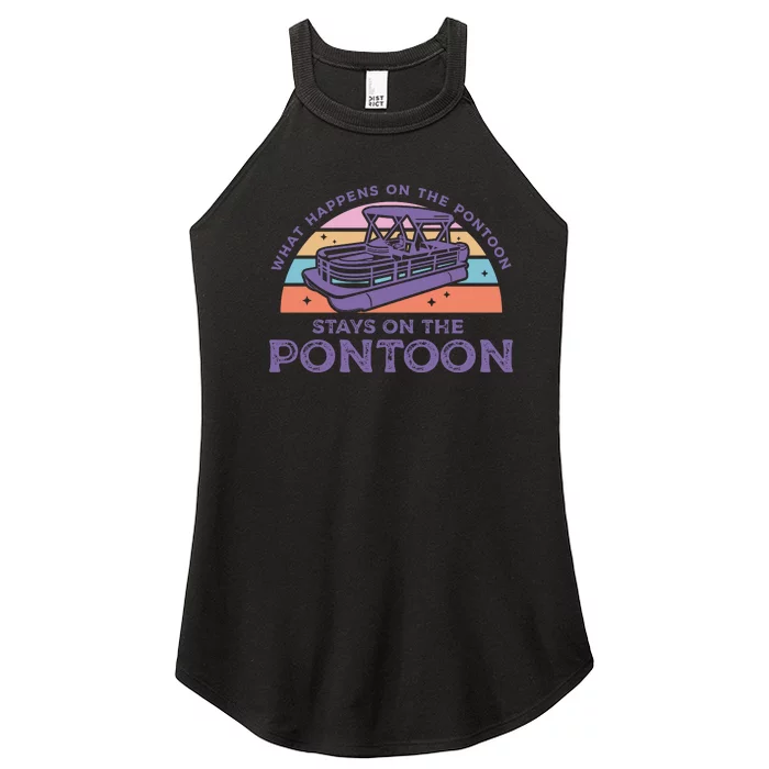 Funny Pontoon Saying Gift Pontooning Women’s Perfect Tri Rocker Tank