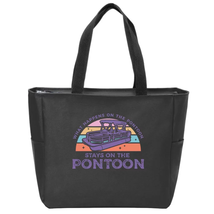 Funny Pontoon Saying Gift Pontooning Zip Tote Bag