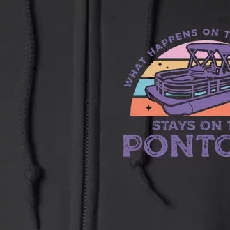 Funny Pontoon Saying Gift Pontooning Full Zip Hoodie