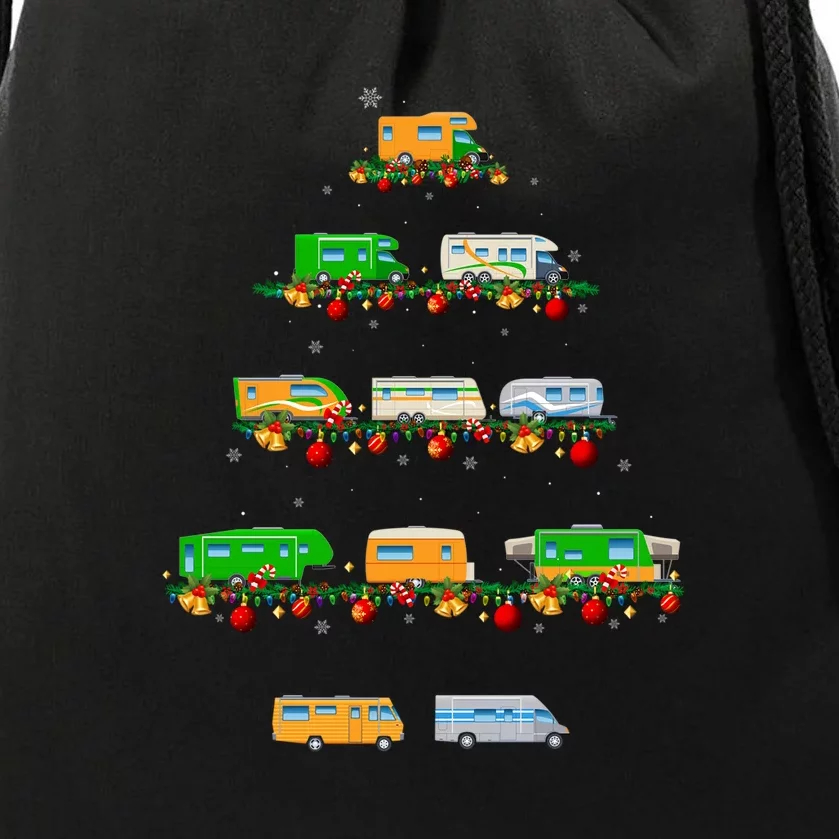 Family Pj Sets Christmas Matching Camping Truck Xmas Tree Drawstring Bag