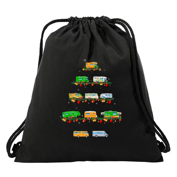 Family Pj Sets Christmas Matching Camping Truck Xmas Tree Drawstring Bag