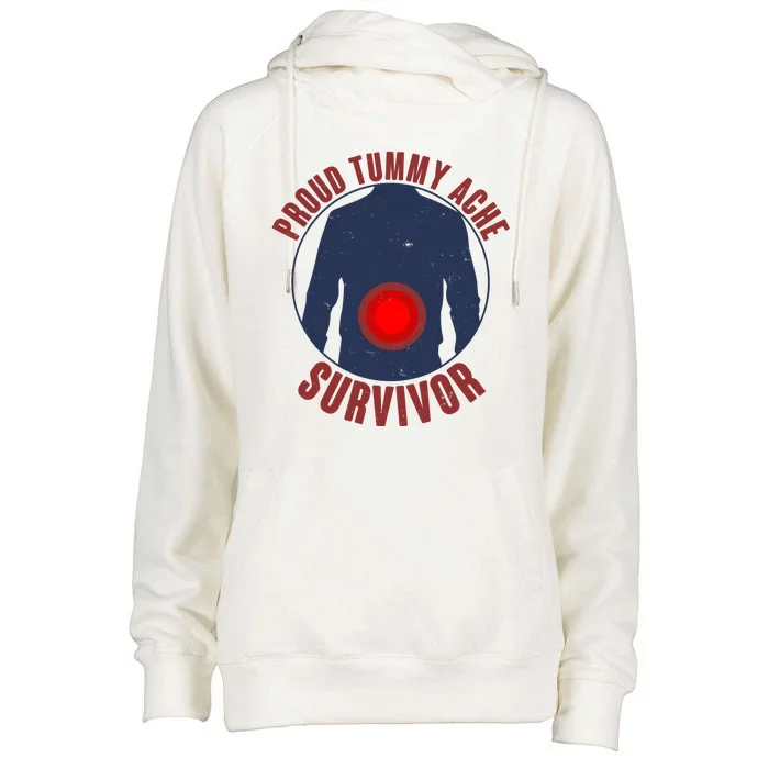 Funny Proud Tummy Ache Survivor Womens Funnel Neck Pullover Hood